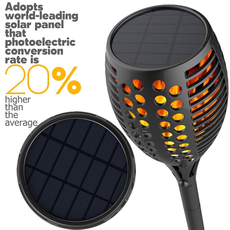 Sunlitec Solar Lights, Waterproof Flickering Flames Torches Lights Outdoor Landscape