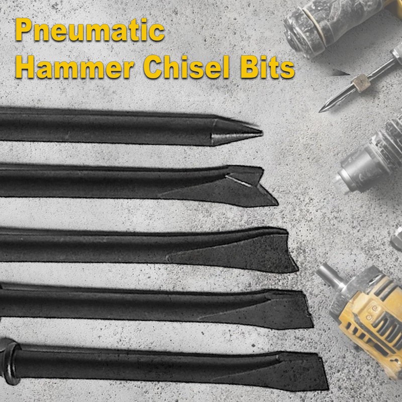 5pcs Pneumatic Hammer Chisel Bits, Air Hammer Attachments Air Chisel