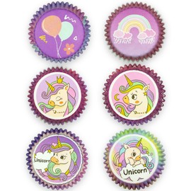 qiqee Unicorn 300-Count Cupcake Liners Standard Cupcake Cups 6 Design Cupcake Papers Baking Cups Cupcake Wrappers for (Standard Size)