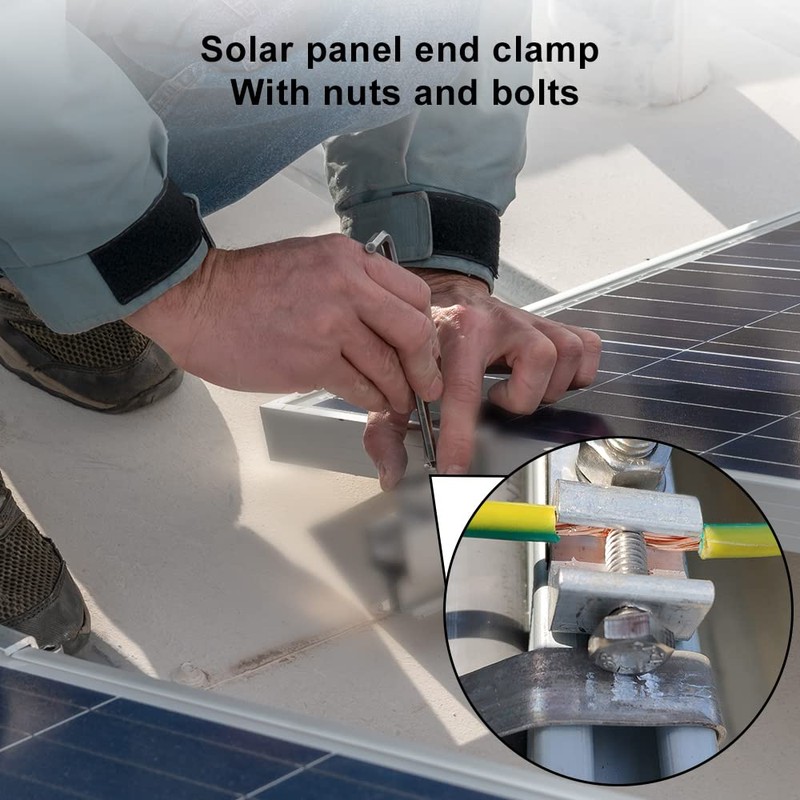 mizikuu Ground Clamp for PV Module, Pack of 8 Solar