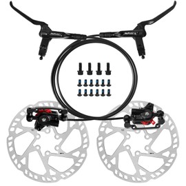 ZTZ MTB Hydraulic Disc Brake Set, Dual Piston Hydraulic Brake Kit with 160mm Rotors for Mountain Bike（Left Front 850mm and Right Rear 1550mm） (Front+Rear)