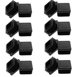 Aster 16 Pack Plastic Hole Plugs, 1 Inch(25mm) Square Tube End Cap, Black Post End Cap Square Tubing Plug for Metal Tubing, Fences, Glide Protection From Chair Legs, Furniture and Floors