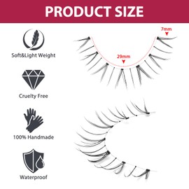 outopen 7 Pairs Bottom Lashes Japanese Manga Style False Eyelashes Soft Clear Band Strips False Eyelashes Natural Look Lower Lashes Reusable (A08)