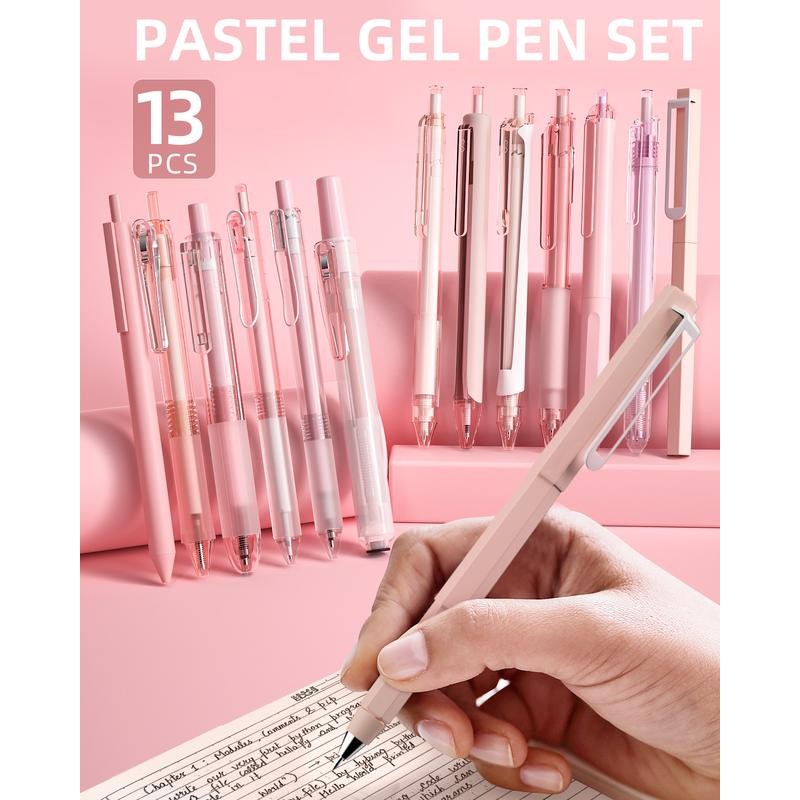 Nicpro 13Pack Pastel Gel Ink Pen Set with Case, Cute