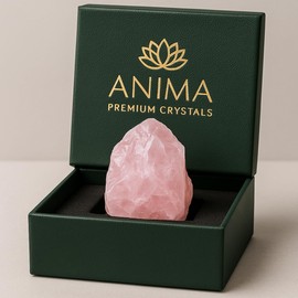 Anima Rose Quartz Crystal - Raw Pink Quartz for Love, Self-Worth & Heart Healing - Premium Healing Stone for Relationships, Compassion & Feminine Energy - Gift Boxed