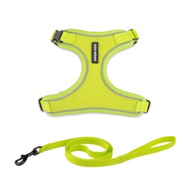 Voyager Escape Proof Cat Harness and Leash Set with Reflective Stitching, Neoprene Handle 5ft - Supports Small, Medium and Large Cats, Kittens for Walking by Best Pet Supplies - Lime, XXS