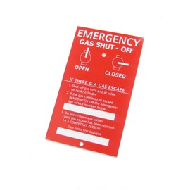Catering Parts UK Propane Gas Emergency Cut Off Plastic Sign, Red, 170mm x 100mm, Minimalist Red Rectangle