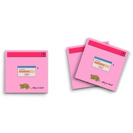 Butler in the Home Sticky Notes 3 Pack 3"x3" 50 Sheet Count Per Pad, Turtle Slow Downloading Computer, Cute Funny Memo Note Pads Stationery Journal Planner Paper