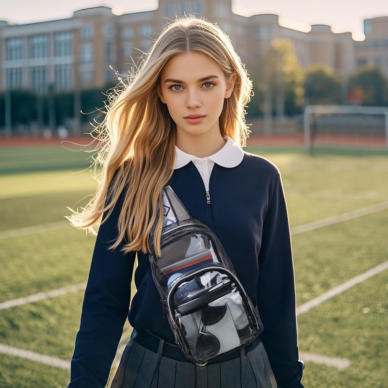 TINYAT Clear Sling Bag for Women Clear Crossbody Bag Stadium