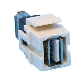 RiteAV USB-A-A Keystone Jack Coupler 2.0 Light Almond Female/Female