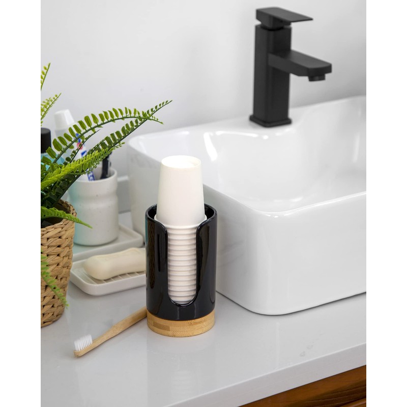 Viosuniu Ceramic Bathroom Cups Dispenser - 3-5 oz Disposable Paper