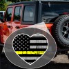 CustomDecal US Heart Shape (E53) Thin Yellow Line Dispatch Vinyl