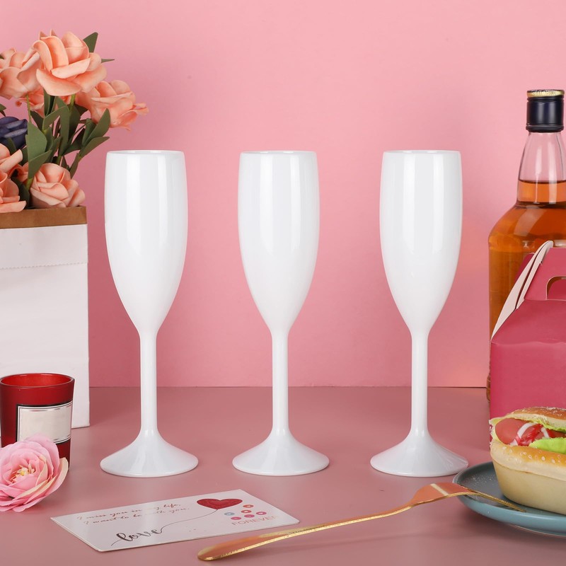 Domensi 40 Pcs Champagne Flutes Bulk 6 oz Christmas Acrylic