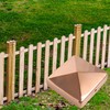 4 Pcs Copper Fence Post Caps with Screw, 4x4''(Actual 3.5x3.5'')