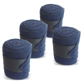 Fleece Bandages for Horse – Horse Fleece Bandages in Set of 4 with Practical Storage Bag (Mini Shetland Pony (Mini Shetty), Navy Blue)