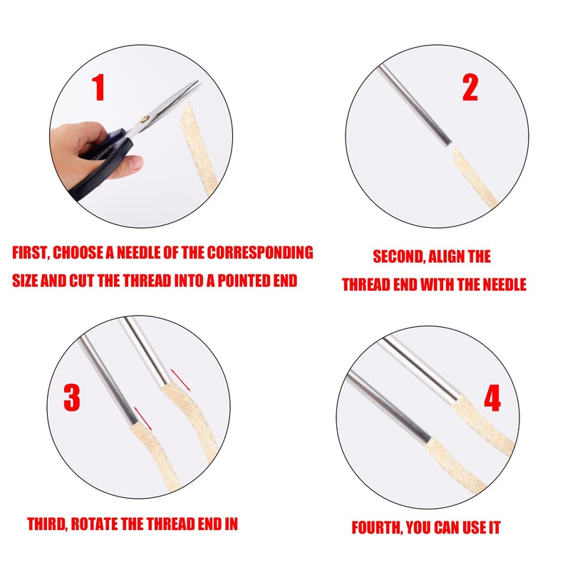 4pcs Baseball Glove Lacing Needle Kit, Durable Leather Lacing Needle