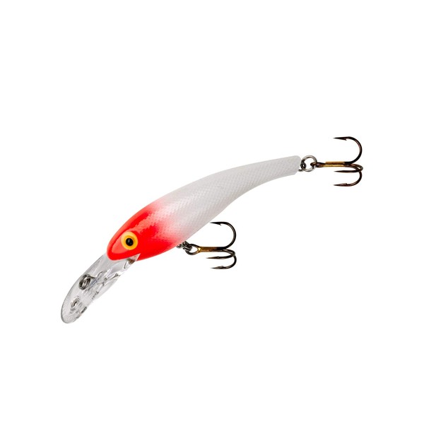 Cotton Cordell Wally Diver Walleye Crankbait Fishing Lure, Accessories for Freshwater Fishing, 2 1/2", 1/4 oz, White/Red Head
