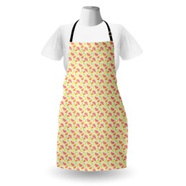 Ambesonne Fruit Apron, Colorful Citrus Pattern with Lime Grapefruit Lemon and Orange Slices, Unisex Kitchen Bib with Adjustable Neck for Cooking Gardening, Adult Size, Cream and Multicolor