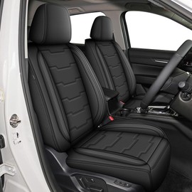 RAWAKORW Seat Covers Full Set Custom Fit for Mazda CX5 2017-2025: Waterproof Leather Seat Cushion Protectors Comfortable Breathable Compatible Airbag (Black, 5 Seats)