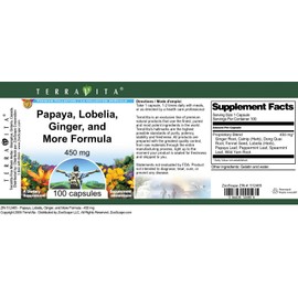 Papaya, Lobelia, Ginger, and More Formula - 450 mg (100 Capsules, ZIN: 512465)