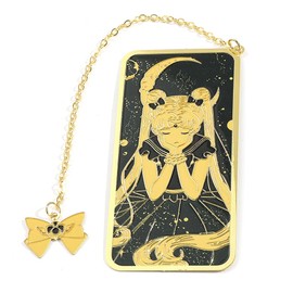 1Pc Sailor Book Mark for Women Anime Luna Girl – Metal Bookmarks Anime Character Perfect for Anime Fans, Reading Accessories Book Page Markers for Girls Collection (Black-Moon)