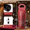 Wine Gift Bag, PU Leather Single-Bottle Wine Tote Carrier, Reusable