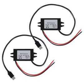 2pcs DC 12V/24V to 5V USB C Buck Converter 3A 15W Step Down Converter Voltage Regulator Waterproof Power Adapter for Raspberry Pi 4 Cellphone Car