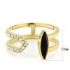 Women's Stainless Steel IP Gold Top Grade Crystal Jet Black