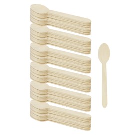com-four® 120-Piece Wooden Spoon Set - Wooden Cutlery - Environmentally Friendly and Biodegradable Wooden Cutlery - Sustainable Wooden Spoons (120 Pieces - Wooden Spoons)
