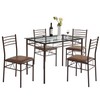 VECELO Kitchen Dining Room Table and Chairs [4 Placemats Included]