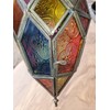 Large Moroccan Style Hanging Tea Light Lantern - Multi-Colour