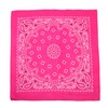CTM Unisex Cotton Neon Paisley Bandanas, Hot Pink