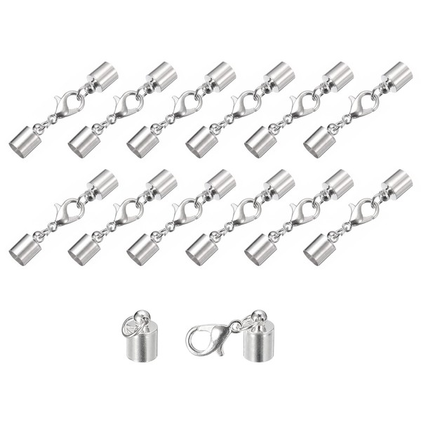 sourcing map Set of 20 6 mm Leather Cord End