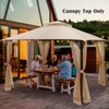 Tangkula 10x12 Ft Gazebo Replacement Canopy Top, Double Tier Canopy