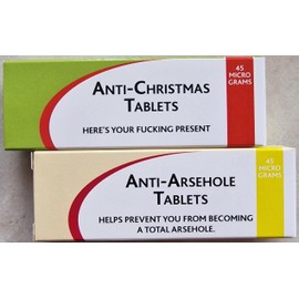 Christmas Fun Secret Santa Party Humbug Joke Prank Medication Pill box with a Arsehole thrown in