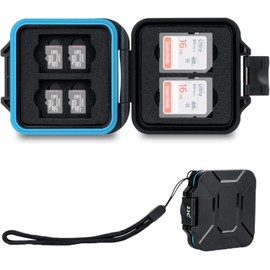 JJC - Funda portátil para Tarjetas de Memoria SD Micro SD, Resistente al Agua y antigolpes, Organizador de Almacenamiento para 8 Tarjetas Micro SD y 4 Tarjetas SD/SDHC/SDXC con Interior de Espuma EVA