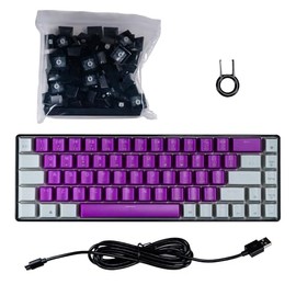 Gaming Naceb Teclado Mecánico RGB NA-0963M, 69 Teclas Compacto con Keycaps Intercambiables y Conexión USB-C, Color Morado                             