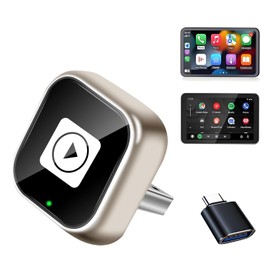 MUKEAO Adaptador Inalmbrico para CarPlay y Android Auto, Plug and Play, 5 GHz, con Adaptador USB-A a USB-C, para Vehculos con CarPlayAndroid Auto...  