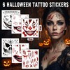 6 Sheets Halloween Face Tattoos, Halloween Scars Tattoos, Mouth Tattoo,