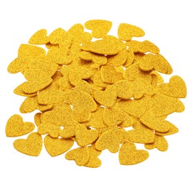 PATIKIL Foam Stickers, 120Pcs EVA Self Adhesive Glitters Foam Shape Sticker Craft Supplies for Scrapbook Card DIY Making Home Decor, Gold Heart