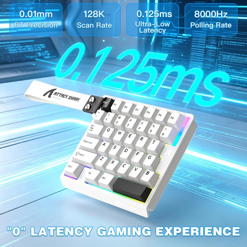 ATTACK SHARK M36 HE One-Handed Wired Hall Effect Keyboard, 8K