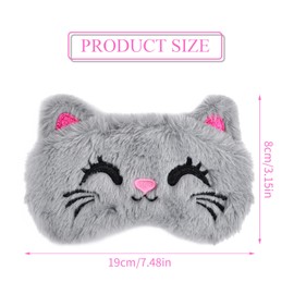 Hoxfly Eye Mask for Sleeping, 3D Cute Animals Novelty Blindfold, Lint Cartoon Eye Mask, Eye Mask for Sleeping Annimal for Travel, Nap