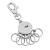 Jadani Metal Keyring with Carabiner Hook 6 Removable Rings, silver