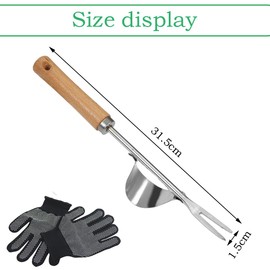 MorLuks Unkrautstecher Gartenarbeit Hand, Unkrautjäter mit Stiel, Gartenwerkzeug Unkrautstecher Mit Anti-Rutsch-Handschuhen, Manueller Weeder zum Graben, Jäten, Lösen, Geschenk für Gärtner