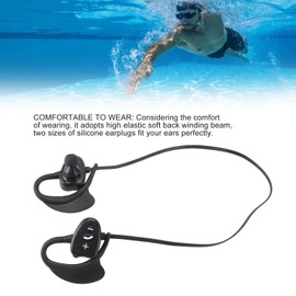 IPX8 Waterproof Swimming Headphones With Bluetooth 5.0, In-Ear Earbuds for Underwater Sports, Running and Cycling (Black)