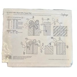 Craftways Life's Best Gifts Towel Pair 56-0342 Stamped Cross Stitch
