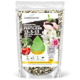 Gardenwise Professional Universal Garden Fertilizer 13-3-13 with Slow-Release Formula (1 Quart)
