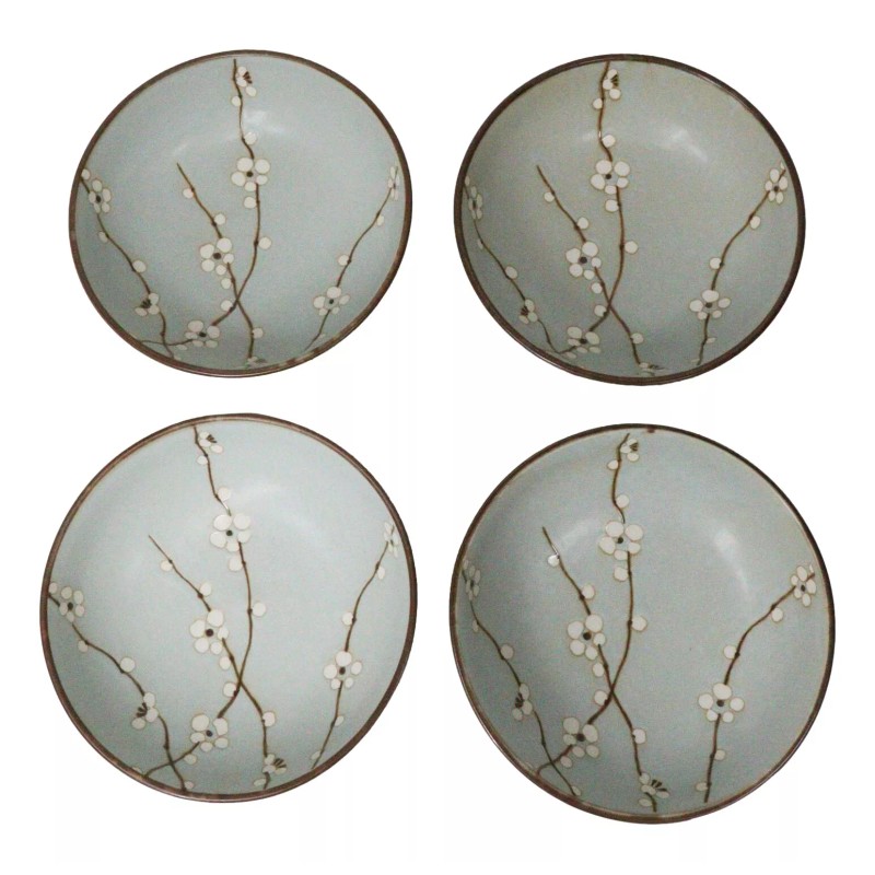 Set Of 4 Japanese Soushun Sakura Cherry Blossoms Porcelain Salad