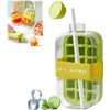 2-in-1 Ice Bottle Cup with Straw,Zero Touch Press Ice Cube