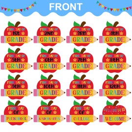 WaaHome First & Last Day of School Chalkboard Sign - 8''x10'' Double Sided Back to School Photo Prop Signs for Kids Girls Boys Reusable 1st Day of Preschool Kindergarten to College 15 Grades Supplies